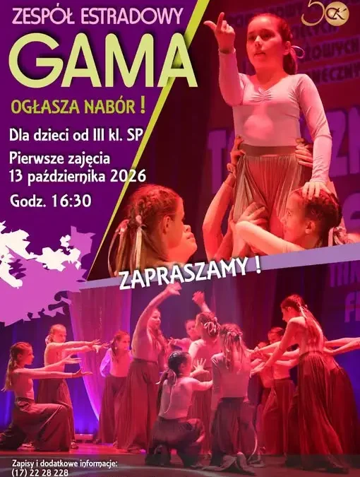 Zespół Estradowy GAMA zaprasza dziewczęta na pierwsze spotkanie 15 października