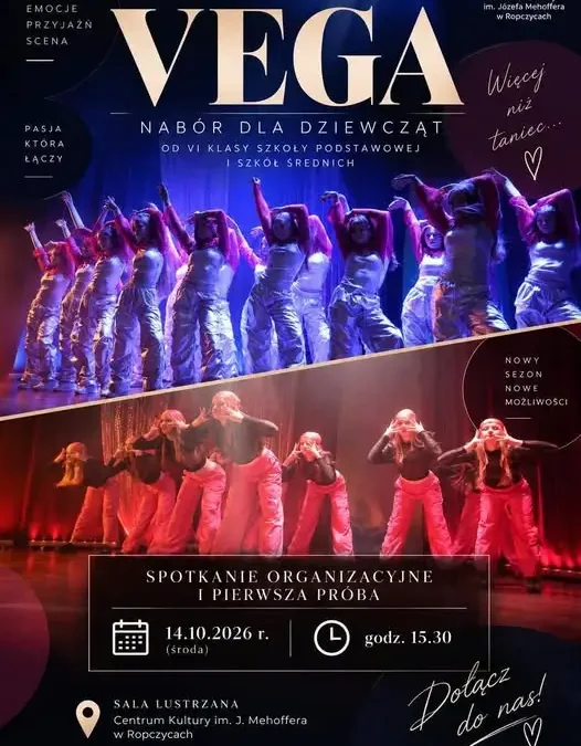 Nowy nabór do Formacji Tańca Nowoczesnego VEGA w Ropczycach