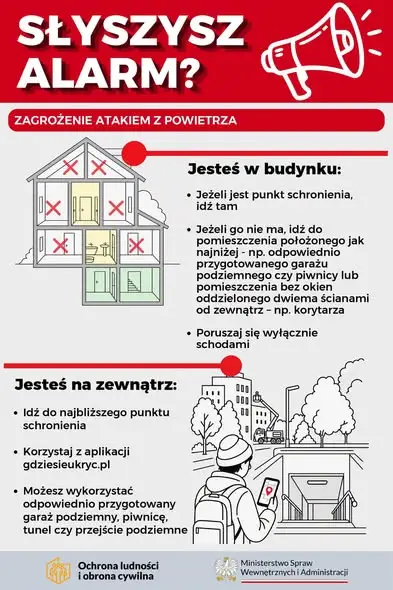 MSWiA przygotowało plakaty o postępowaniu po alercie RCB i syrenach alarmowych