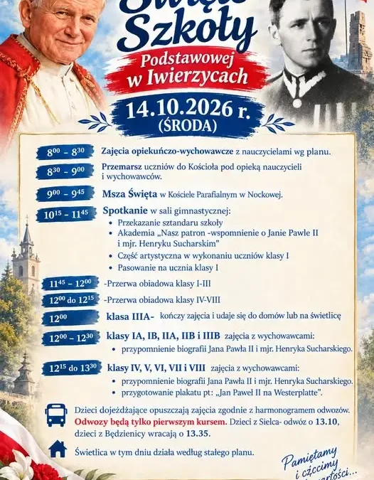 Święto Szkoły Podstawowej w Iwierzycach – pasowanie pierwszaków i hołd dla patronów