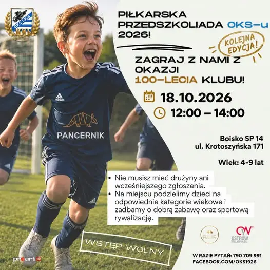 Piłkarska Przedszkoliada OKS Ostrów Wielkopolski – 18 października na boisku SP 14