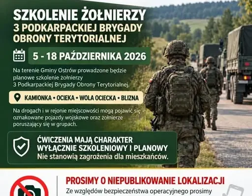 Szkolenie wojskowe w Gminie Ostrów potrwa do 18 października