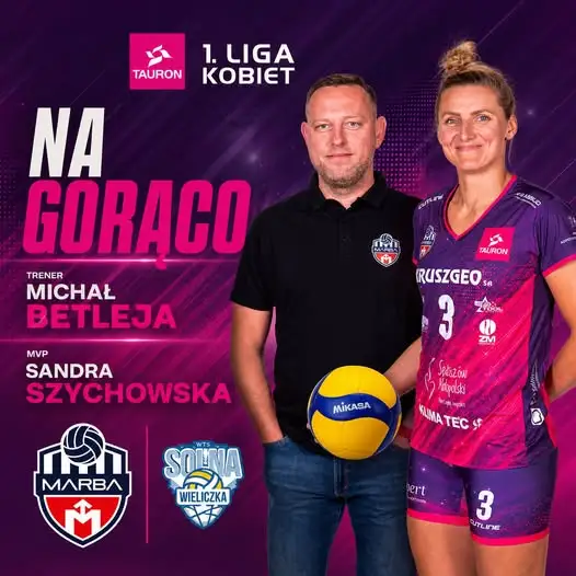 Siatkówka: Sandra Szychowska ponownie MVP, KS Marba wygrywa 3:0 z WTS Solna Wieliczka