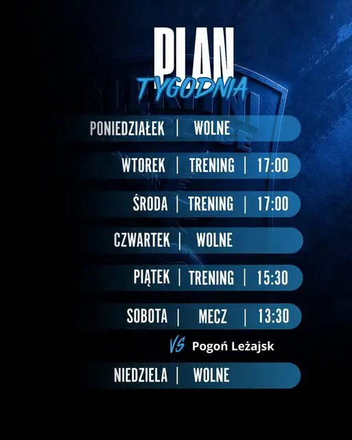 Plan tygodnia Błękitnych Ropczyce: treningi i mecz z Pogonią Leżajsk