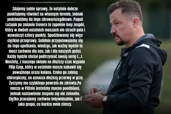 Błękitni Ropczyce przed trudnym starciem z Pogonią Leżajsk. Kontuzja Filipa Czopa